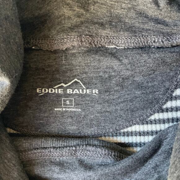 Eddie Bauer Women’s Long Sleeve Turtleneck Stripes Sweatshirt size S, Gray White - Picture 5 of 7
